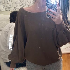 Brown balloon, flowy shirt